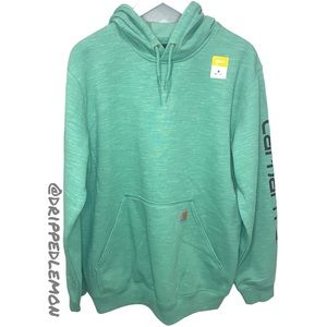 Carhartt Loose Fit Midweight Logo Sleeve Sweatshirt Men’s M Heather Mint Green